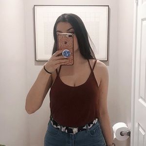 Brandy Melville Maroon Halter Tank Top